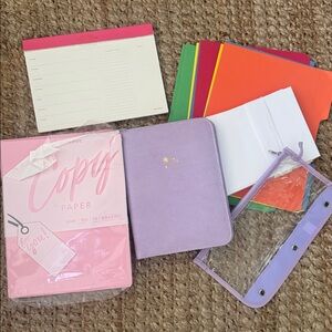 CALENDAR DAILY PLANNER PASTEL PINK COPY PAPER ENVELOPES STATIONARY BUNDLE